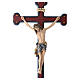 Crucifix coloré Christ Sienne croix baroque vieillie s4