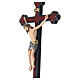 Crucifix coloré Christ Sienne croix baroque vieillie s6