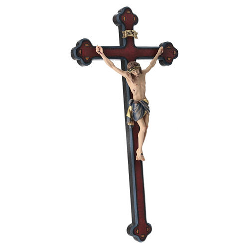 Crucifixo corado Cristo Siena cruz barroca antiquada 8
