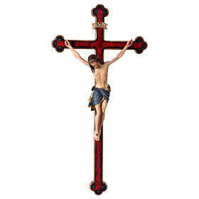 Kruzifix bemalten Grödnertal Holz Mod. Siena Barock Stil