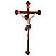 Kruzifix bemalten Grödnertal Holz Mod. Siena Barock Stil s1
