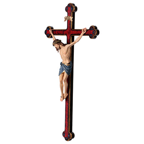 Coloured crucifix with Jesus Christ statue Siena model in gold Baroque style 3