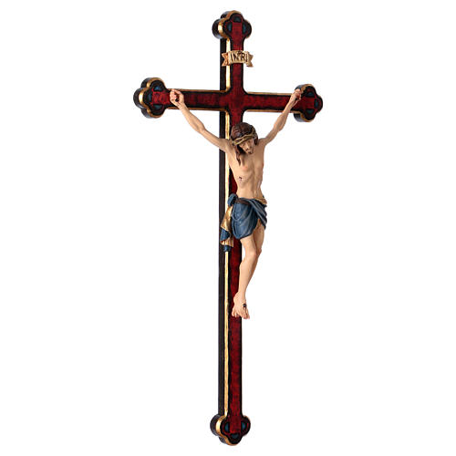 Coloured crucifix with Jesus Christ statue Siena model in gold Baroque style 4