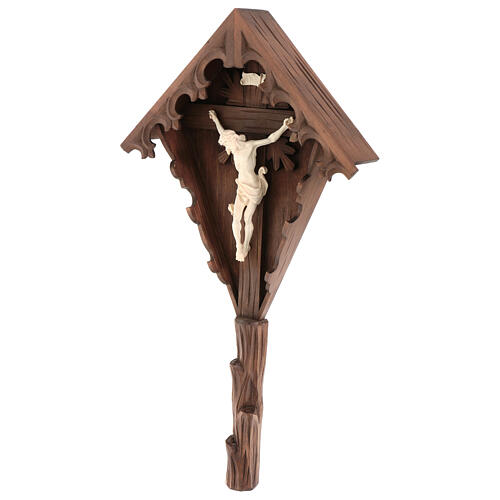 Wayside shrine in burnished and natural wood 3