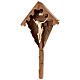 Flurkreuz aus Tannenholz mit Corpus Christi aus gebeiztem Holz mit Goldfaden Grödnertal Schnitzerei s3