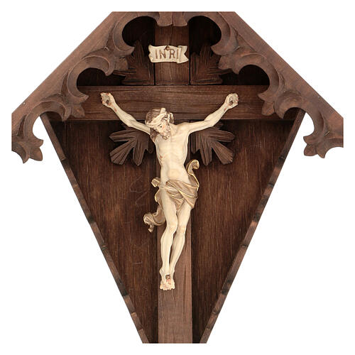 Flurkreuz aus 3-fach gebeiztem Tannenholz mit Corpus Christi 2