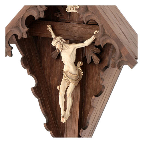 Flurkreuz aus 3-fach gebeiztem Tannenholz mit Corpus Christi 4