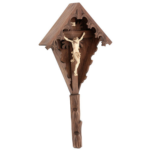Flurkreuz aus 3-fach gebeiztem Tannenholz mit Corpus Christi 5