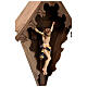 Flurkreuz aus gebeiztem Tannenholz mit farbig gefassten Corpus Christi Grödnertal Schnitzerei s7