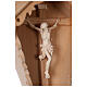 Jesus Christ on rustic cross in natural larch wood Valgardena s9