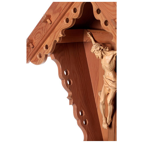 Christ sur croix de campagne mélèze résistant à l'eau Val Gardena naturel 5