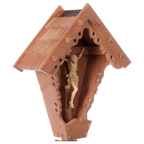 Christ sur croix de campagne mélèze résistant à l'eau Val Gardena naturel 8