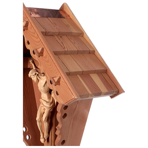 Christ sur croix de campagne mélèze résistant à l'eau Val Gardena naturel 9