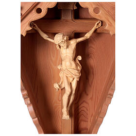 Cristo su croce di Campagna larice res. Acqua Valgardena naturale