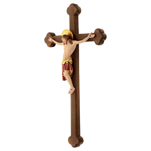 Cimabue Crucifix in wood with burnished baroque style cross, Val Gardena 2