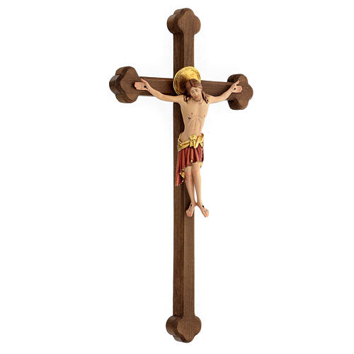 Cimabue Crucifix in wood with burnished baroque style cross, Val Gardena 3