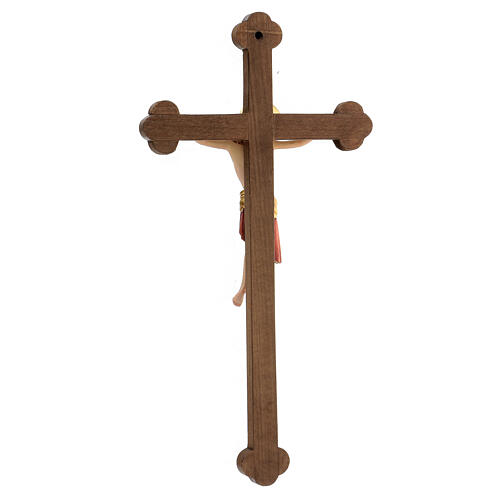 Cimabue Crucifix in wood with burnished baroque style cross, Val Gardena 4
