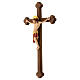 Crucifijo Cimabue cruz bruñida barroca madera Val Gardena pintada s2