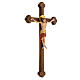 Crucifixo Cimabue cruz brunida barroca madeira Val Gardena pintada s3