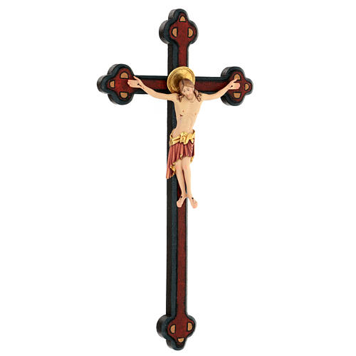 Crucifijo Cimabue cruz envejecida barroca madera Val Gardena pintada 3