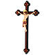 Crucifix Cimabue croix vieillie baroque bois Val Gardena peint s5