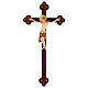 Cimabue Crucifix in wood with antiqued baroque style cross, Val Gardena s1