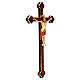 Cimabue Crucifix in wood with straight cross and golden decoration, Val Gardena s4