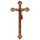 Cimabue Crucifix in wood with straight cross and golden decoration, Val Gardena s5