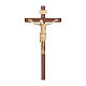 Crucifixo São Damião cruz reta madeira Val Gardena natural s1