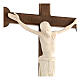 Crucifix St Damien croix baroque brunie bois Val Gardena naturel s4