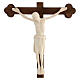San Damiano Cross in natural wood, burnished cross baroque style, Val Gardena s2