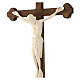 San Damiano Cross in natural wood, burnished cross baroque style, Val Gardena s5