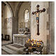 Kruzifix San Damiano Grödnertal Holz Barock Stil Kreuz braun blaue Kleidung s4