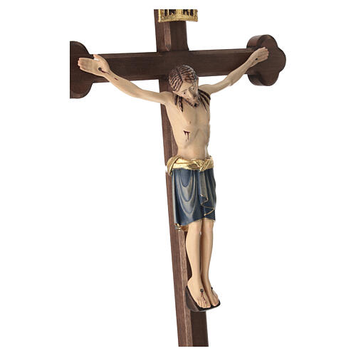 Crucifijo San Damián cruz bruñida barroca madera Val Gardena pintada 8