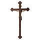 Crucifijo San Damián cruz bruñida barroca madera Val Gardena pintada s10