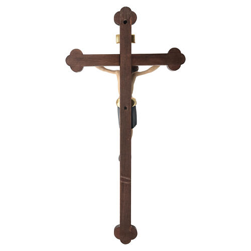 Crucifix St Damien croix baroque brunie bois Val Gardena peint 10