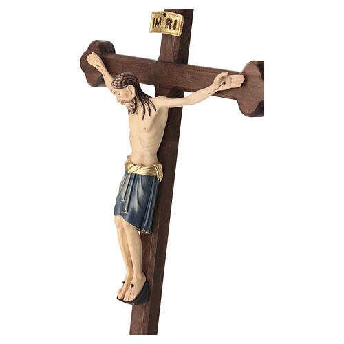 San Damiano Cross in wood, burnished cross baroque style, Val Gardena 3