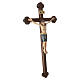 San Damiano Cross in wood, burnished cross baroque style, Val Gardena s5