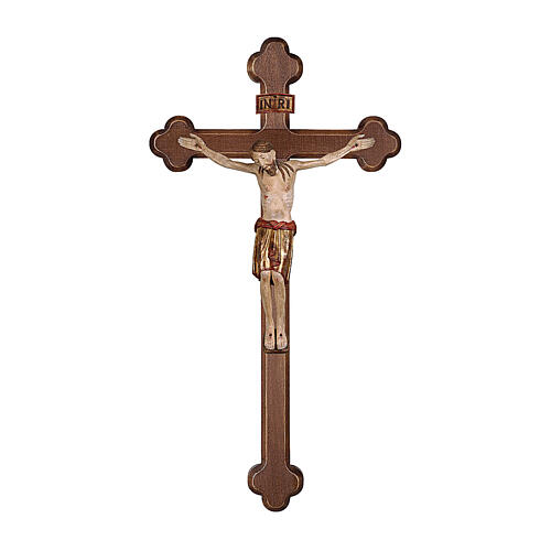 Krucyfiks San Damiano, krzyż przyciemniany, barokowy, drewno Valgardena, złote szaty 1