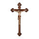 Krucyfiks San Damiano, krzyż przyciemniany, barokowy, drewno Valgardena, złote szaty s1
