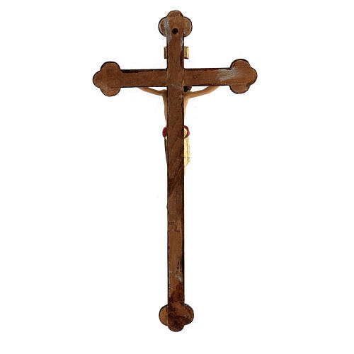 Saint Damien crucifix with antique baroque cross in painted maple wood of Valgardena 4