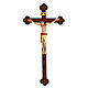 Saint Damien crucifix with antique baroque cross in painted maple wood of Valgardena s1