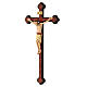 Saint Damien crucifix with antique baroque cross in painted maple wood of Valgardena s3