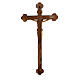 Saint Damien crucifix with antique baroque cross in painted maple wood of Valgardena s4