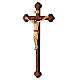 Crocifisso San Damiano croce antichizzata barocca legno Valgardena dipinto s3