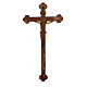 Crocifisso San Damiano croce antichizzata barocca legno Valgardena dipinto s4