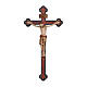 Crocifisso San Damiano croce antica barocca legno Valgardena manto gold s1