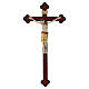Crocifisso San Damiano croce antica barocca legno Valgardena manto gold s1