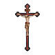 Krucyfiks San Damiano, krzyż antykowany, barokowy, drewno Valgardena, złote szaty s1