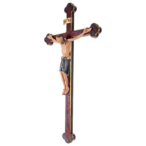 Saint Damien cross in pure gold and painted wood baroque style Valgardena 3